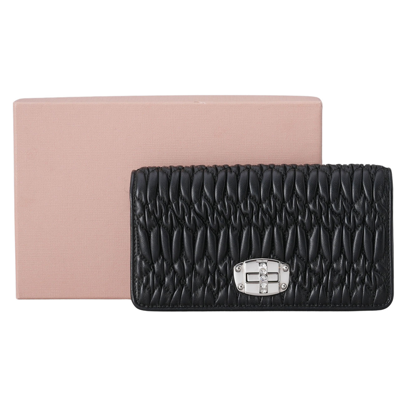 MIU MIU(USED)미우미우 5BP044 마테라쎄 크리스탈 미니 체인 숄더백